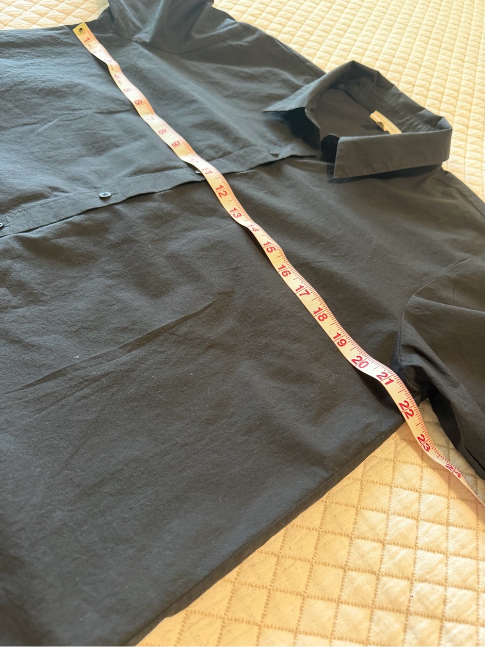 Eileen Fisher Black Organic Cotton Button Front Shirt - Picture 8 of 10